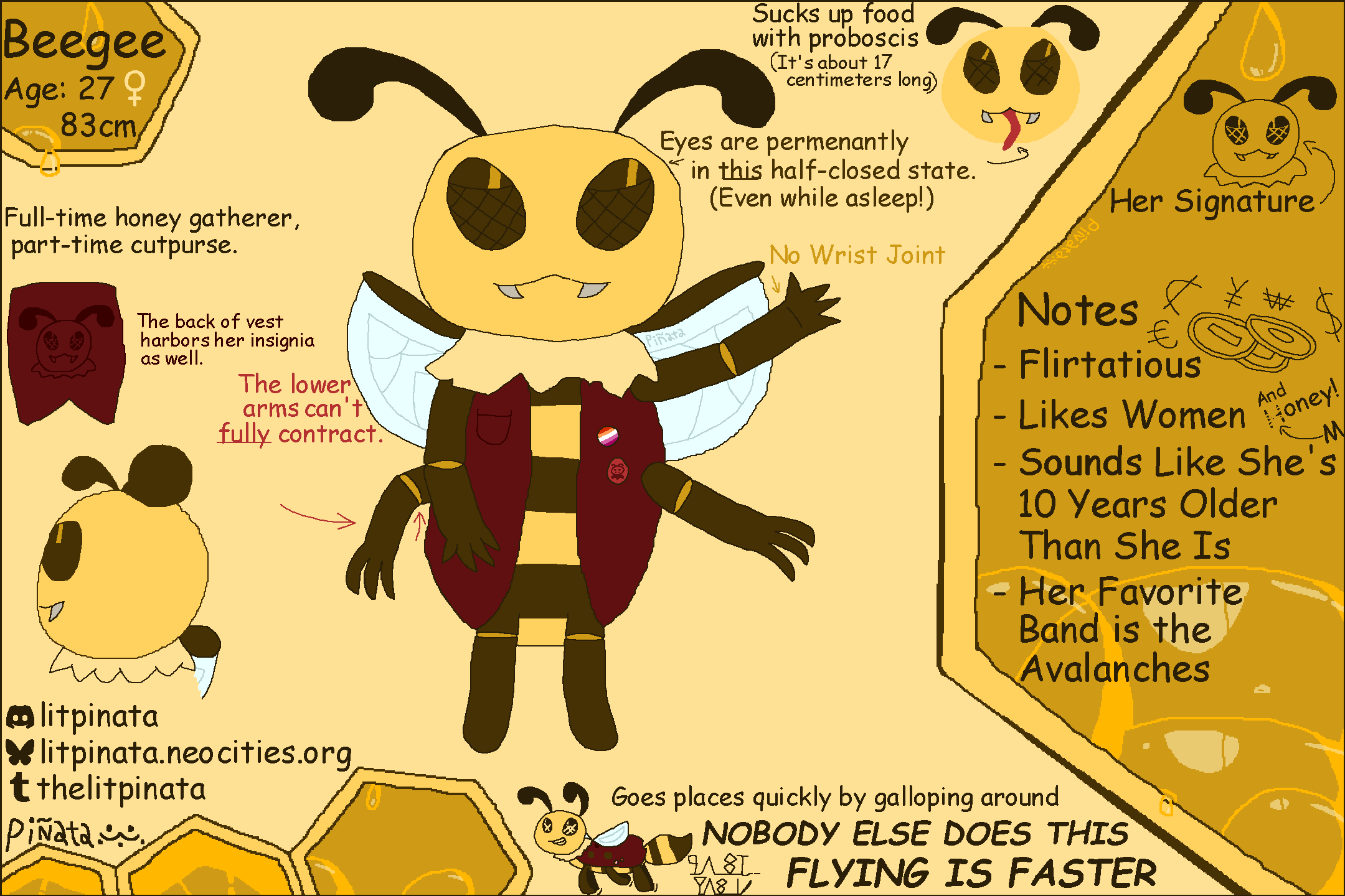 Reference sheet for Beegee.